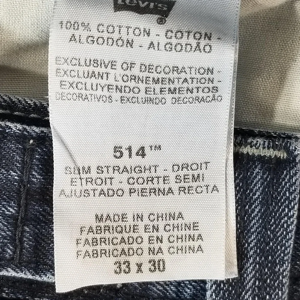 Levi's 514 jeans men's 33x30 regular fit straight blue denim pants special ed